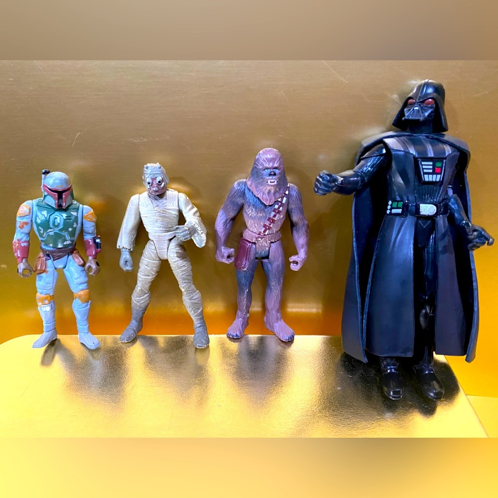 STAR WARS VTG 90s ACTION FIGURES TUSKEN RAIDER CHEWBACCA BOBA FETT DARTH VADER